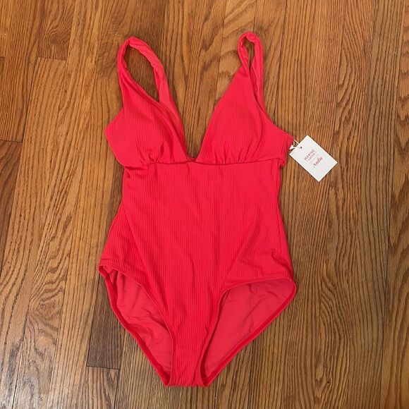 Andie Marine Layer Augustine One Piece Hibiscus Small NWT - Picture 7 of 7
